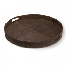 Regina Andrew 20-1582BRN - Regina Andrew Derby Round Leather Tray (Brown)