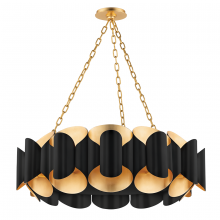 Hudson Valley 8534-GL/BK - Banks Chandelier