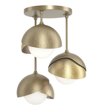 Hubbardton Forge 121374-SKT-84-86-GG0711 - Brooklyn 3-Light Double Shade Semi-Flush