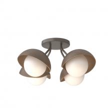 Hubbardton Forge 121375-SKT-07-05-GG0711 - Brooklyn 4-Light Single Shade Semi-Flush