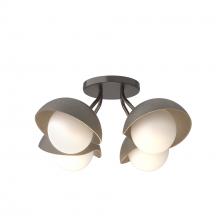 Hubbardton Forge 121375-SKT-14-07-GG0711 - Brooklyn 4-Light Single Shade Semi-Flush