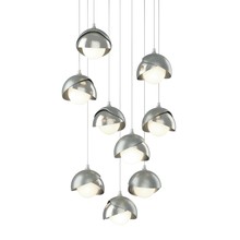 Hubbardton Forge 131105-SKT-LONG-82-85-GG0711 - Brooklyn 9-Light Double Shade Pendant