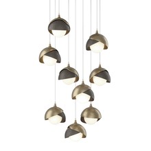 Hubbardton Forge 131105-SKT-LONG-84-07-GG0711 - Brooklyn 9-Light Double Shade Pendant