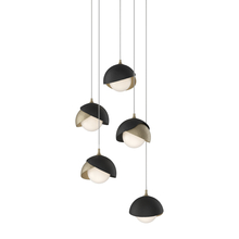 Hubbardton Forge 131125-SKT-LONG-84-10-GG0711 - Brooklyn 5-Light Double Shade Pendant