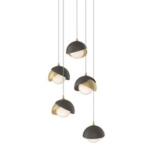 Hubbardton Forge 131125-SKT-LONG-86-07-GG0711 - Brooklyn 5-Light Double Shade Pendant