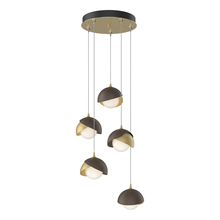 Hubbardton Forge 131125-SKT-STND-86-05-GG0711 - Brooklyn 5-Light Double Shade Pendant