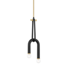 Mitzi by Hudson Valley Lighting H382702-AGB/BK - Whit Pendant