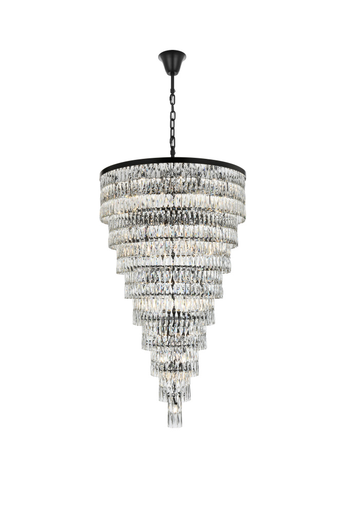 Josephine 41 inch Rectangular Chandelier in Black