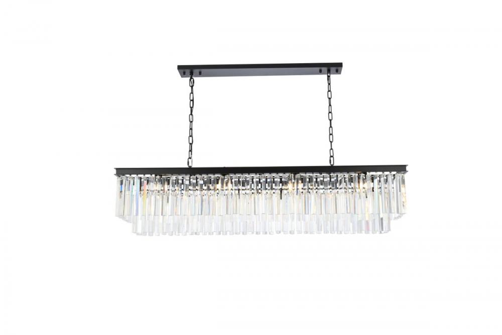 Sydney 12 Light Matte Black Chandelier Clear Royal Cut Crystal