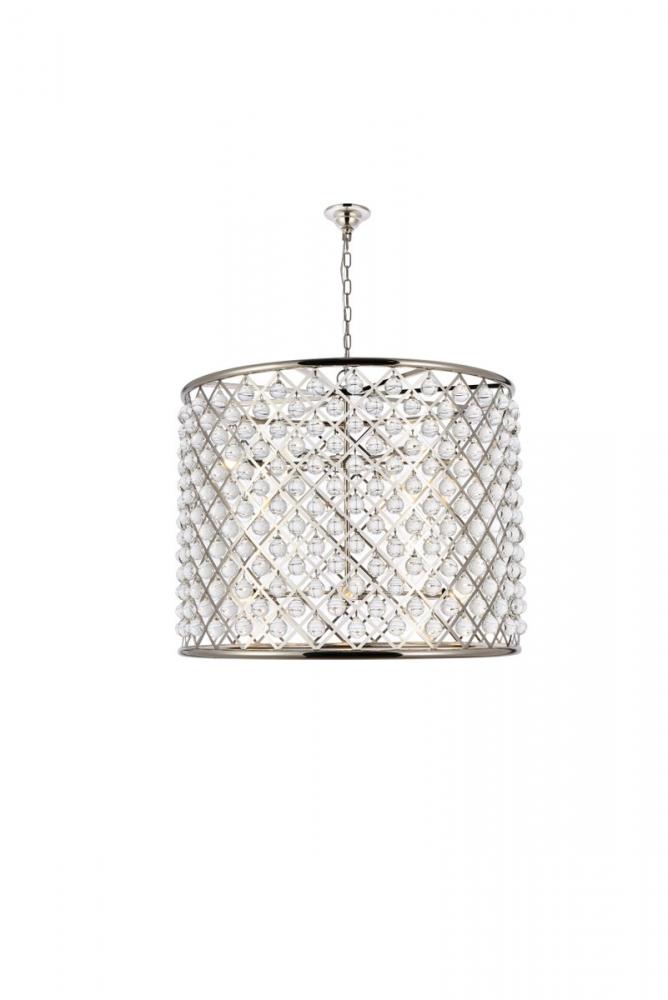 Madison 12 Light Polished Nickel Chandelier Clear Royal Cut Crystal