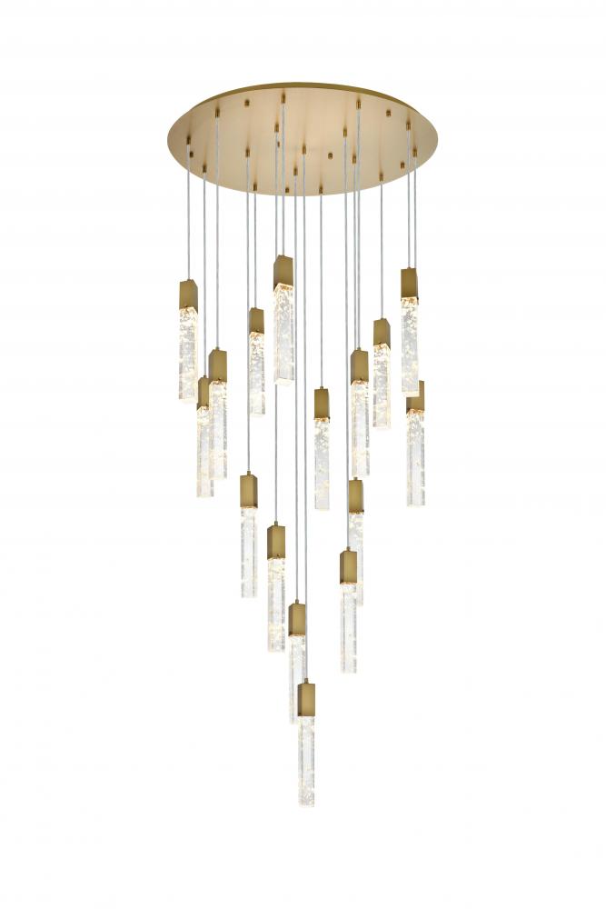 Aurora 36 inch Chandelier in Satin Gold