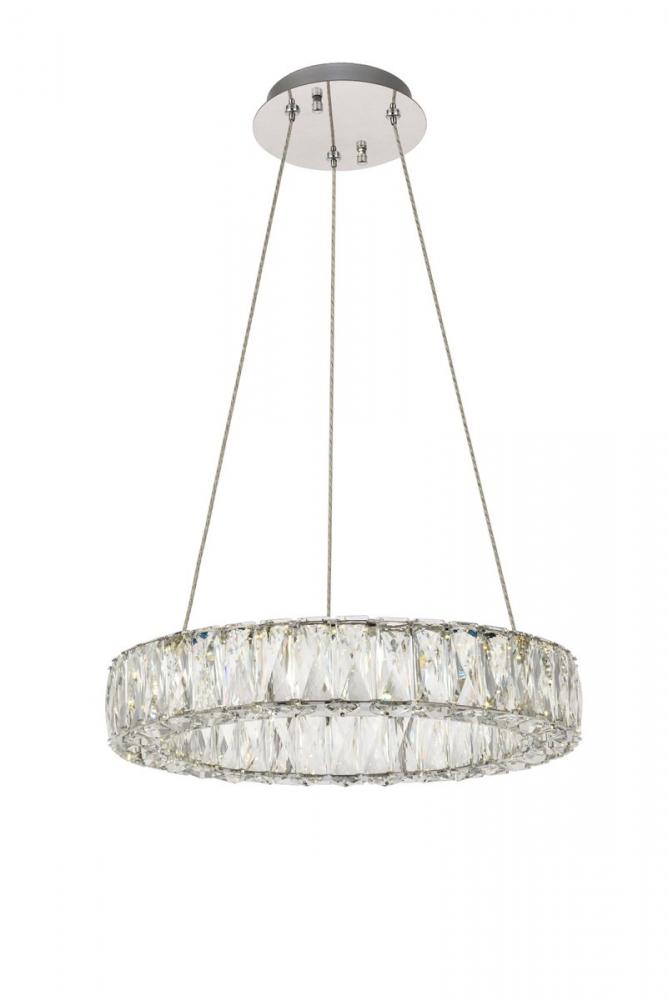 Monroe Integrated LED Chip Light Chrome Pendant Clear Royal Cut Crystal