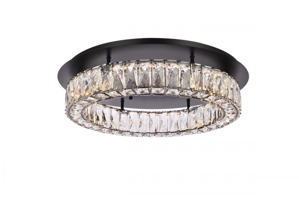 Monroe 22 Inch LED Single Flush Mount in Black