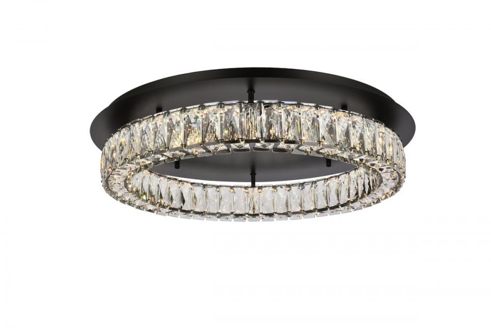 Monroe 26 Inch LED Single Flush Mount in Black