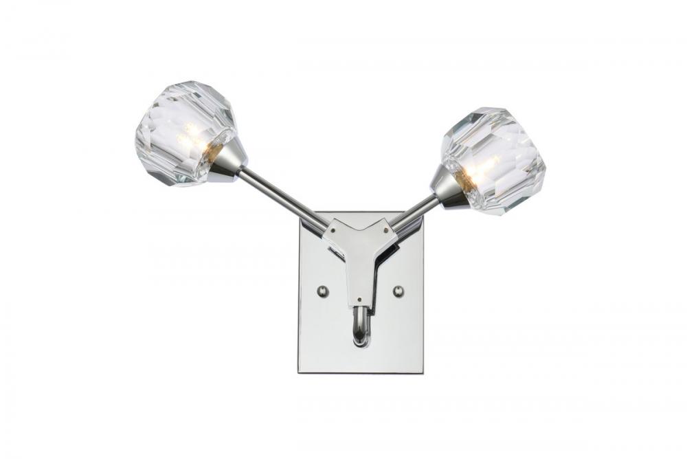 Zayne 2 Light Wall Sconce in Chrome