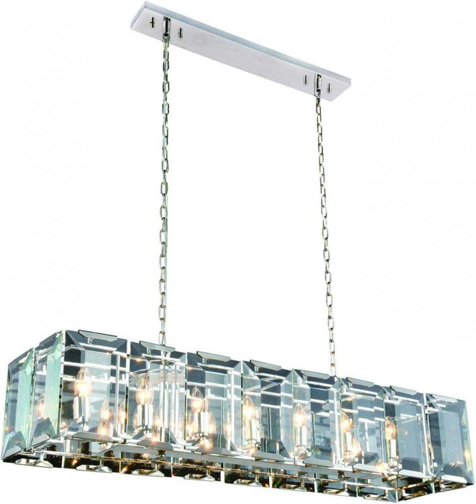 Monaco 10 Light Polished Nickel Chandelier Clear Glass Crystal