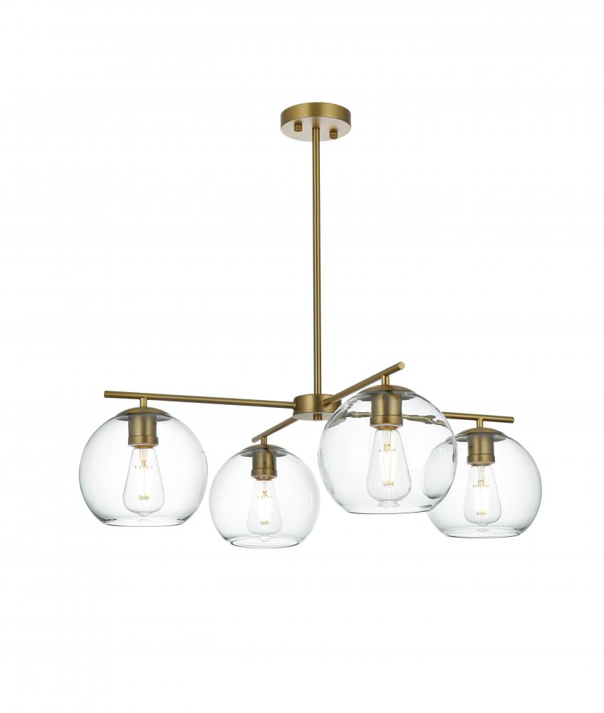 Opus 30.5 inch Pendant Clear Shade in Satin Gold