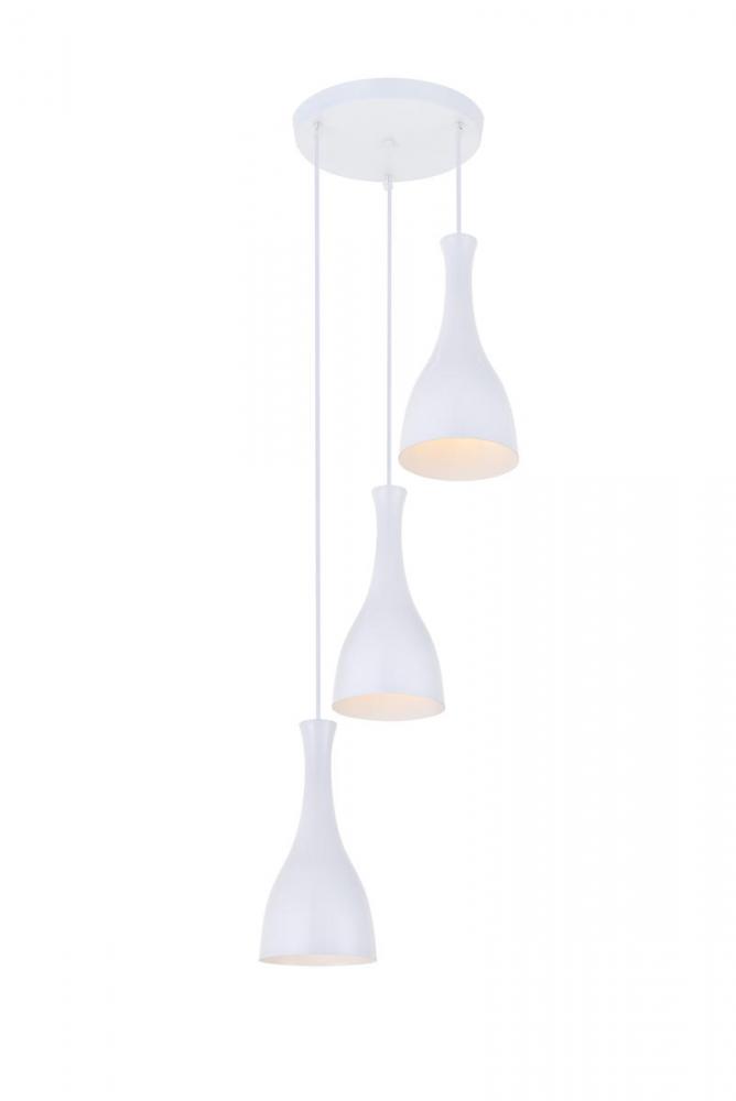 Aiken 3 Light White Pendant