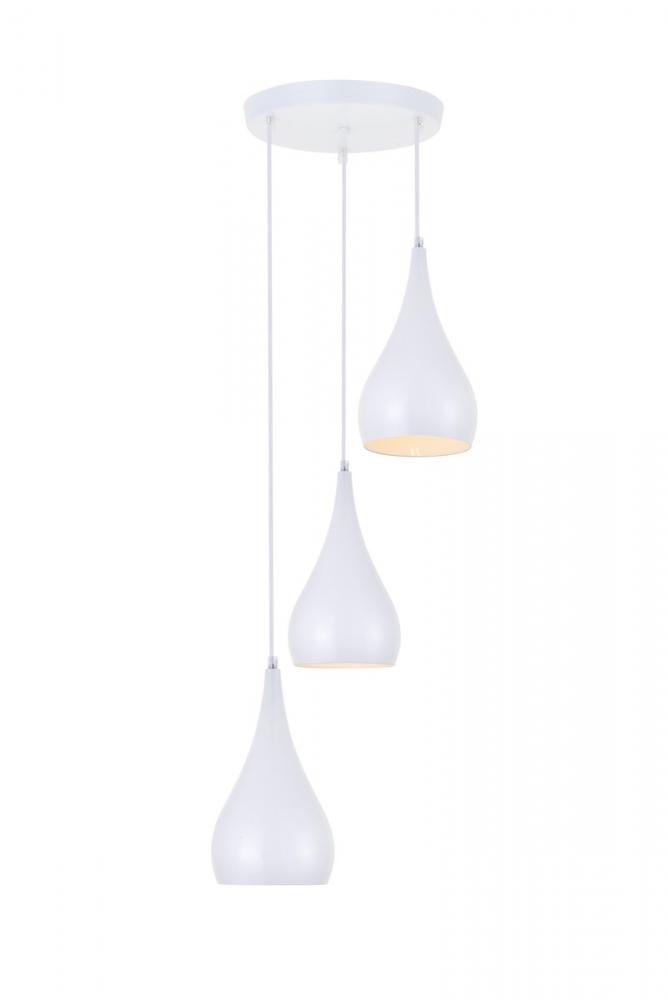 Nora 3 Light White Pendant