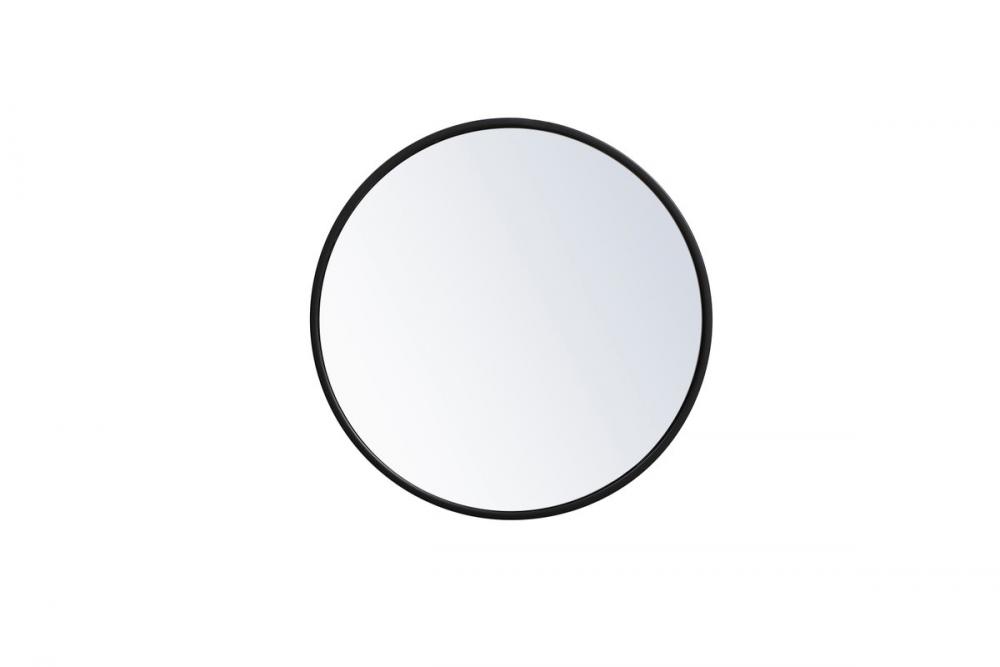 Metal Frame Round Mirror 18 Inch in Black