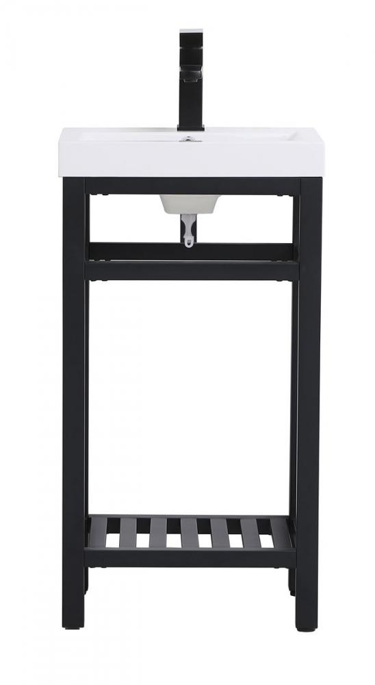 18 Inch Single Bathroom Metal Vanity in Black