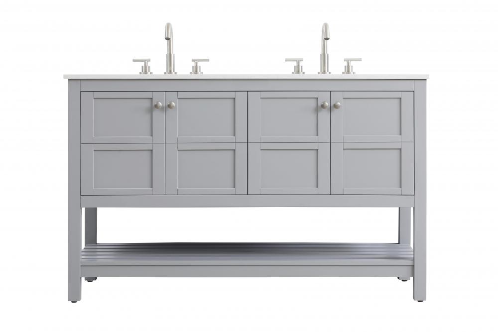 54 inch Double Bathroom Vanity in Grey