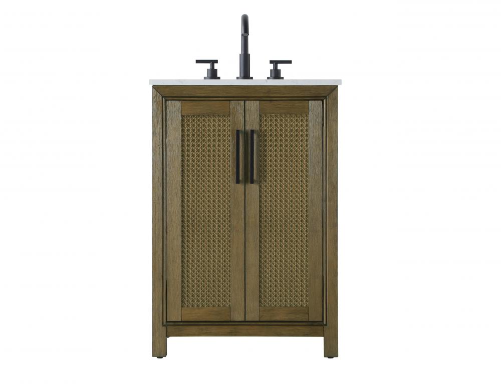 24 Inch Single Bathroom Vanity In Hazel Oak