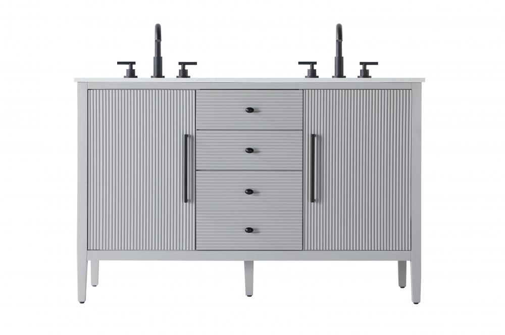 54 inch Double Bathroom Vanity in Grey