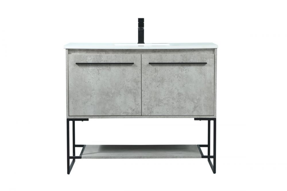 40 Inch Single Bathroom Vanity in Concrete Grey