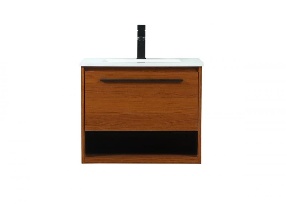 24 Inch Single Bathroom Vanity in Teak