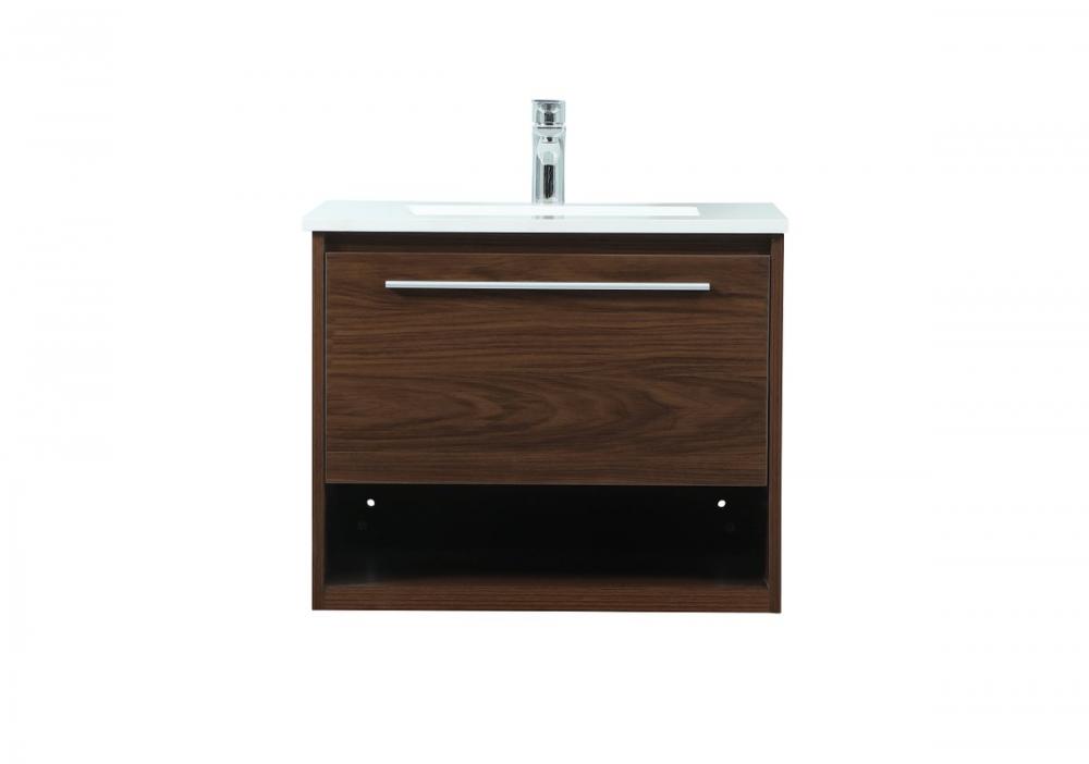 24 Inch Single Bathroom Vanity in Walnut