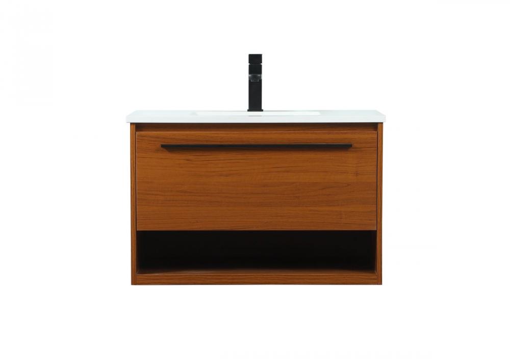 30 Inch Single Bathroom Vanity in Teak