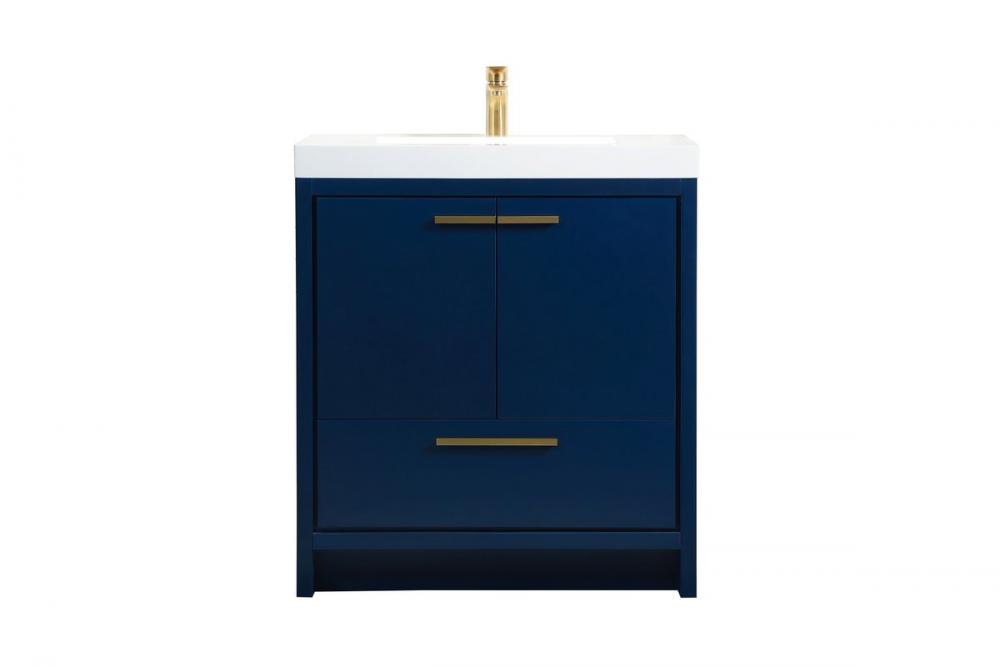 30 Inch Single Bathroom Vanity in Blue