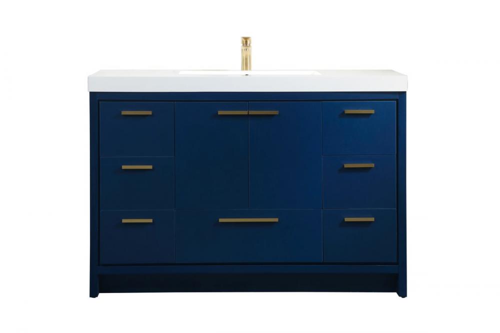 48 Inch Single Bathroom Vanity in Blue