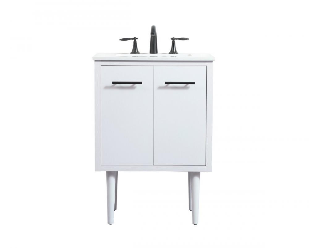 24 Inch Single Bathroom Vanity in White