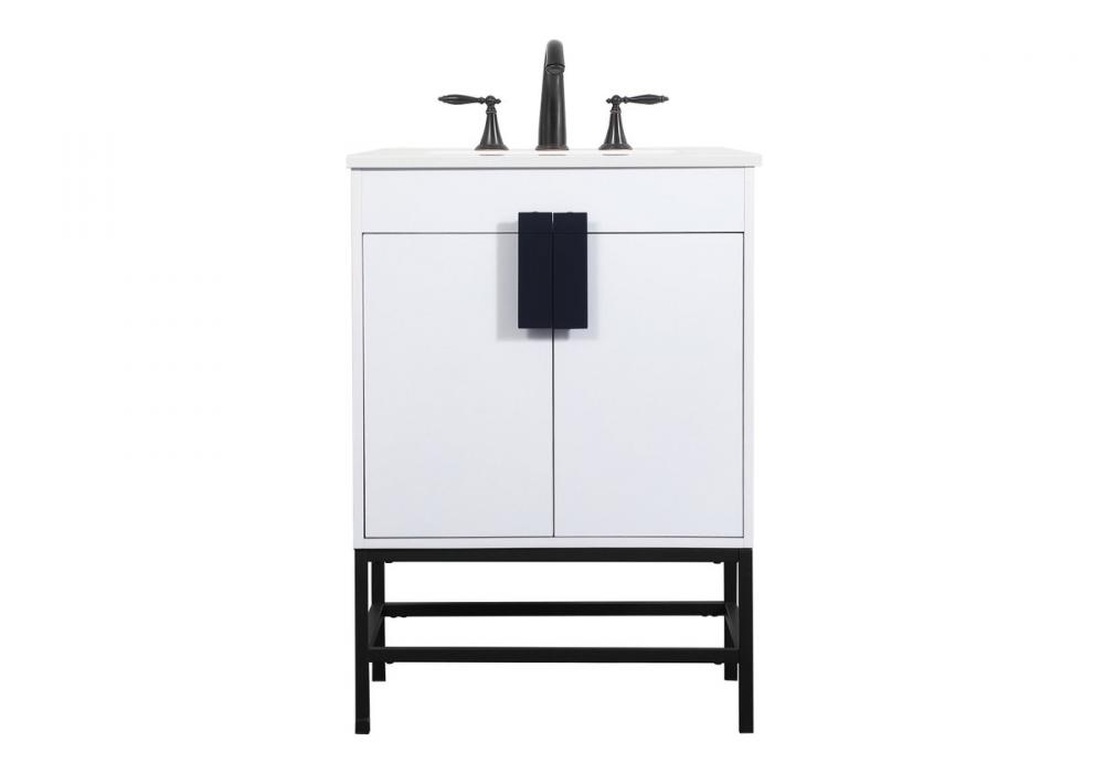 24 Inch Single Bathroom Vanity in White