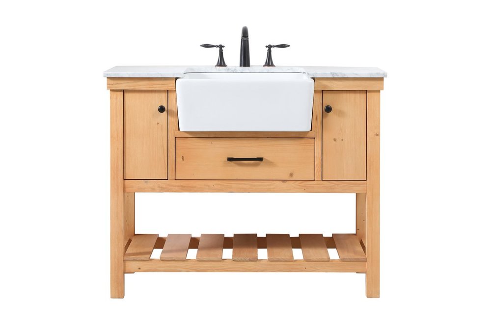 42 Inch Single Bathroom Vanity in Natural Wood