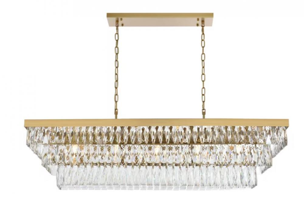 48" Linear Chandelier-  Satin Gold