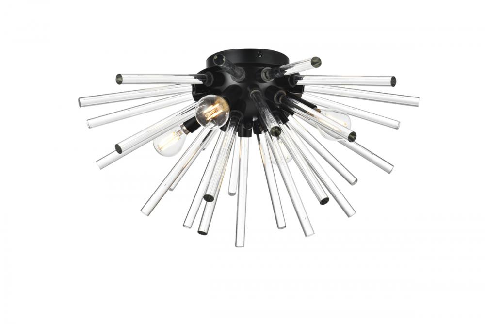 Sienna 18 Inch Crystal Rod Wall Sconce in Black