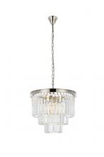  1231D20PN/RC - Sydney 9 Light Polished Nickel Chandelier Clear Royal Cut Crystal