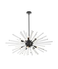 Elegant 2502D42BK - Sienna 42 Inch Crystal Rod Pendant in Black