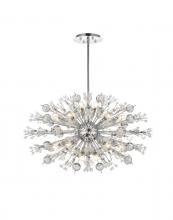 Elegant 2550D36C - Vera 36 inch crystal starburst oval pendant in chrome