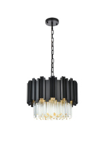 Elegant 3400D16BK - Pendant D16"H14"L3 Black