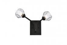 Elegant 3508W15BK - Zayne 2 Light Wall Sconce in Black