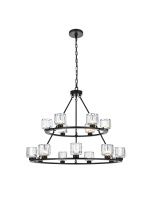 Elegant 5100L236BK - Cadence 36 inch Two-Tier Chandelier in Black