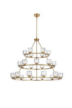 Elegant 5100L348SG - Cadence 48 inch Three-Tier Chandelier in Satin Gold