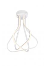 Elegant 5105F18WH - Dahlia 3 light in White Flush mount