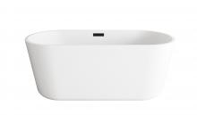 Elegant BT10659GW-MBK - Bathtub 59.0"27.5"22.0" GW with MBK drain kit
