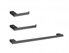 Elegant HWB-13S3RMBK - Bathroom hardware set 24"x2.9"+7"x2.9"+9.6"x2.9" matte black