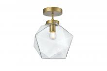 Elegant LD2346SG - Lawrence 10 inch Flush Mount Clear Shade in Satin Gold